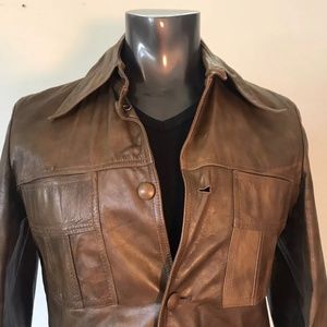 Mens Genuine Leather Jacket 1969-1970 Suzuki Glove Leather VTG 40 Medium.